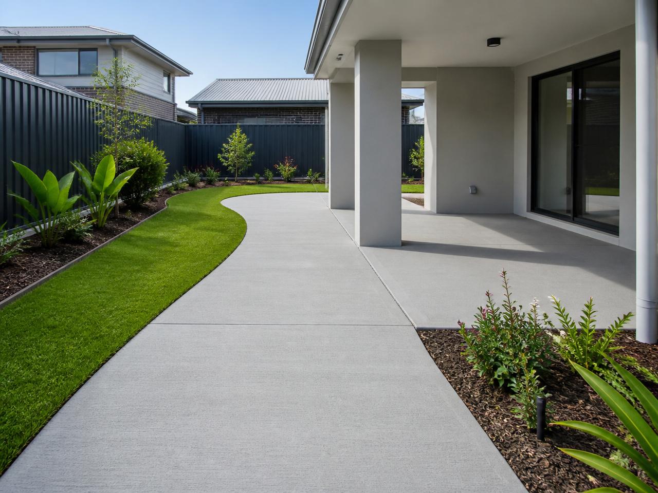 Completed concreting project