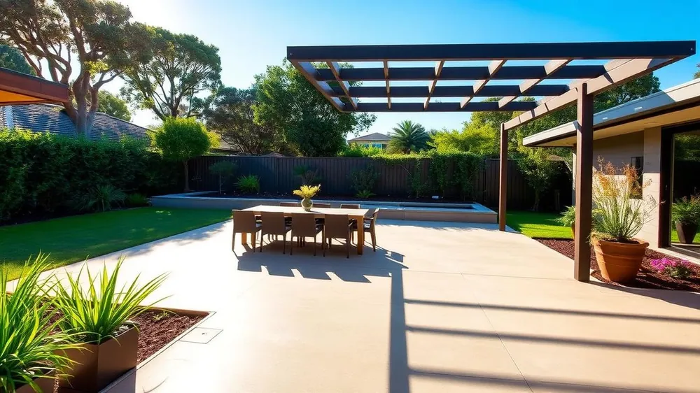 Concrete patio for outdoor entertaining